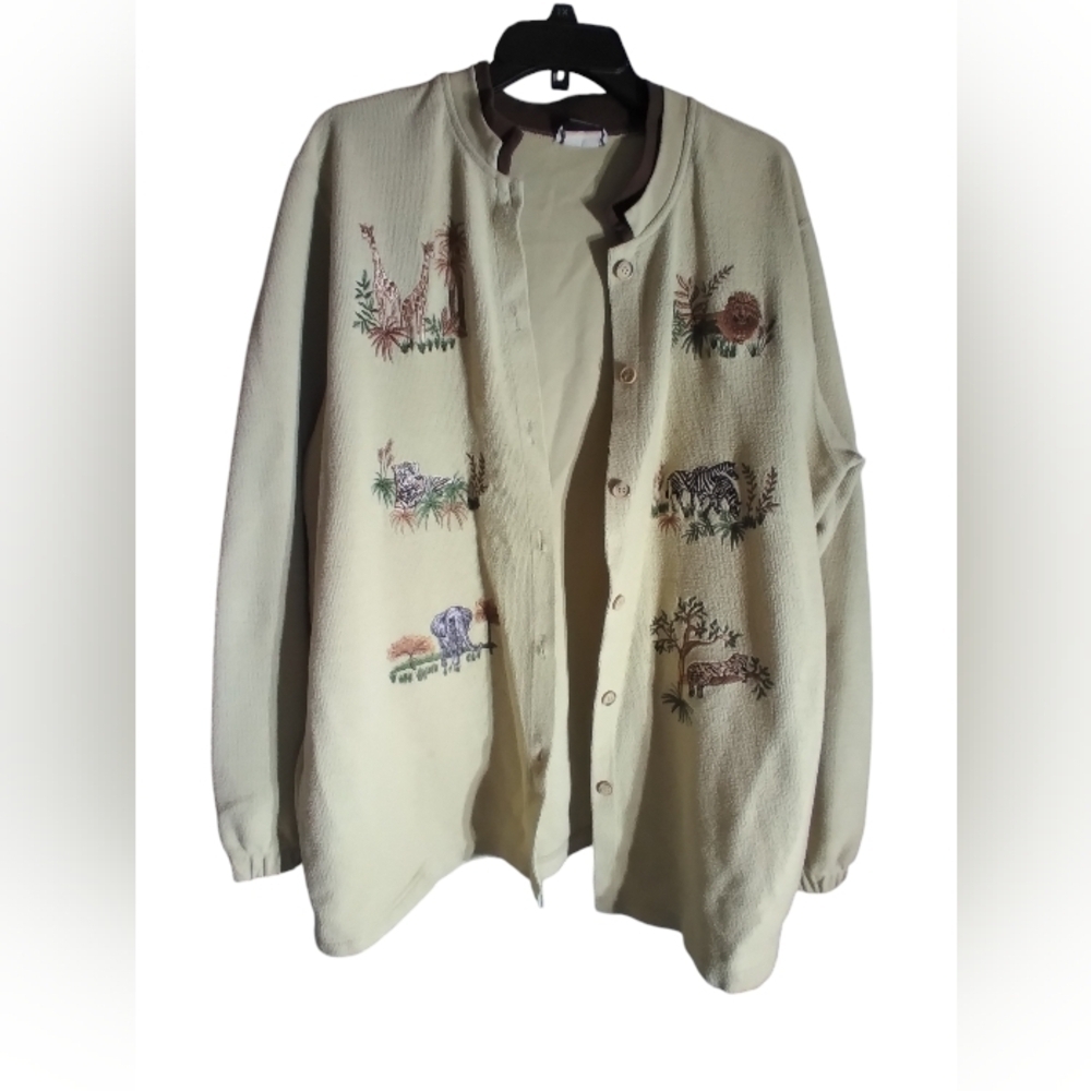 Bonworth cardigan sweater with embroidered animal design